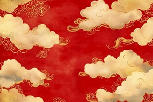 红色云彩图案