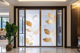 金叶玻璃门设计