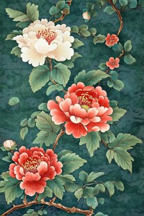 绿意盎然的花卉图案