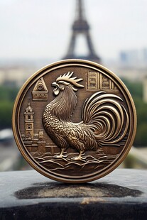 巴黎埃菲尔铁塔下的金色徽章