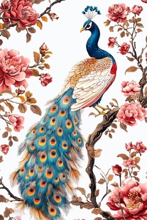 孔雀与牡丹的韵味