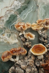 岩石上的真菌生长