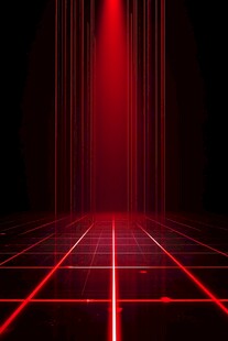 红色光影下的数字世界