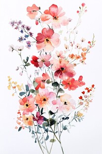 水彩花卉画