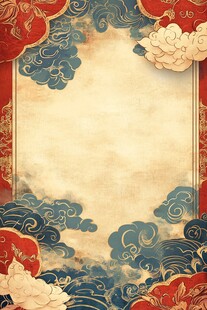 云雾缭绕的红色边框