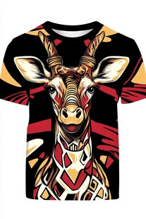抽象长颈鹿艺术T恤