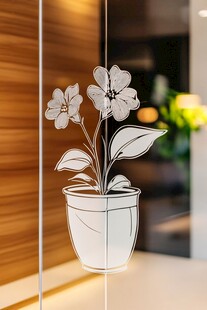 玻璃上的花瓶印花