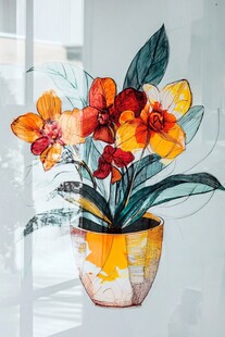 色彩斑斓的花卉艺术画