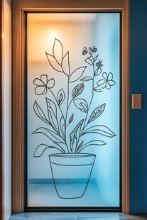 玻璃上的植物素描