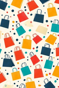五彩购物袋图案