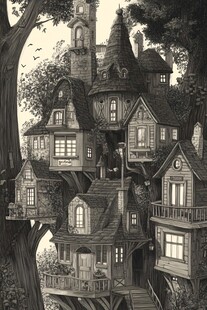 森林中的梦幻树屋