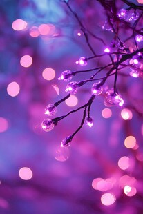 紫色梦境中的闪烁灯光