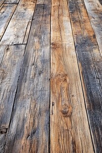 古朴风化的木板路