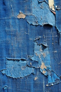 蓝色牛仔布的岁月痕迹