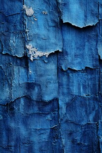 蓝色牛仔布的层次与剥落