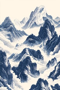 云雾缭绕的山川风景