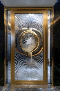 豪华金色玻璃门设计