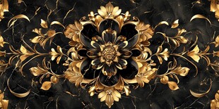 金色巴洛克风格花卉图案