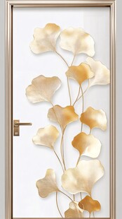 金银杏叶图案玻璃门