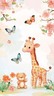 春日长颈鹿与泰迪熊的温馨邂逅