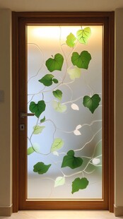 绿叶玻璃门