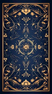 金色花纹蓝色背景