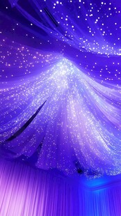 紫色灯光下的梦幻天花板
