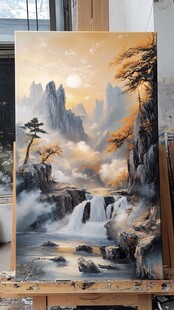 秋日山水风景画