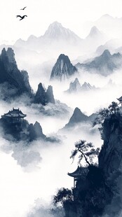 云雾缭绕的山间仙境