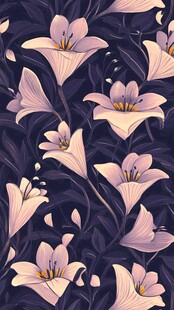 紫色百合花图案