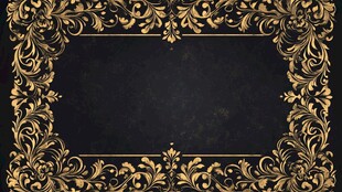 金色巴洛克风格边框的黑色背景