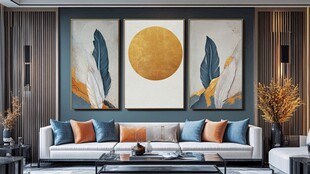 现代抽象艺术三联画