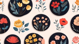 绚丽多彩的花卉图案