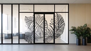 现代办公室的玻璃门设计