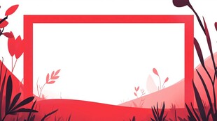 红色自然风景框架