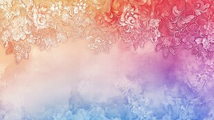 彩色花卉抽象画