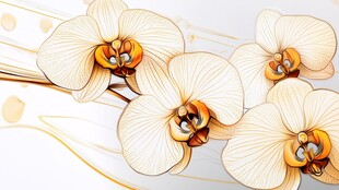 白色兰花艺术图案