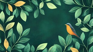 绿意盎然的森林小鸟