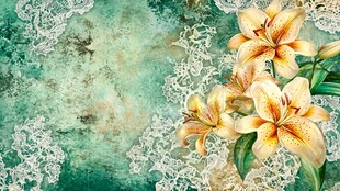 复古百合花纹背景