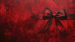 红色丝带与抽象背景