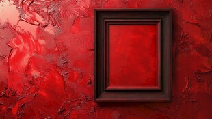 红色涂鸦与黑色画框