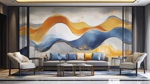 抽象艺术风格的现代客厅