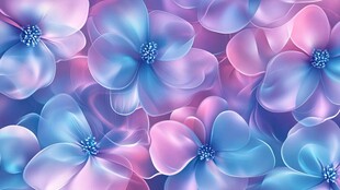 绚丽花卉的数字艺术