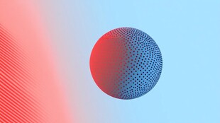 红蓝点状球体抽象图像