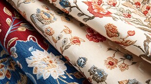 复古花卉图案纺织品