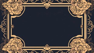 复古风格的花卉边框设计