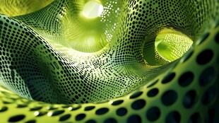 绿色波浪状表面