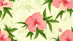 热带风情花卉图案