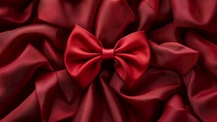 红丝绸蝴蝶结