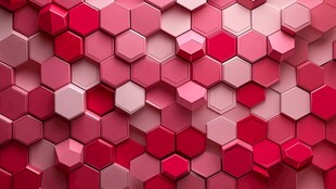 红色六边形抽象艺术